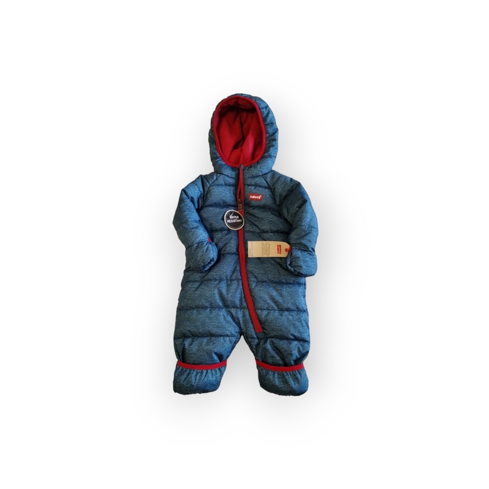 Levi's One piece Snowsuit Baby Boy 6 Months Blue/Red...NWT - Picture 3 of 5